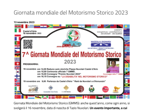 Giornata mondiale del Motorismo storico